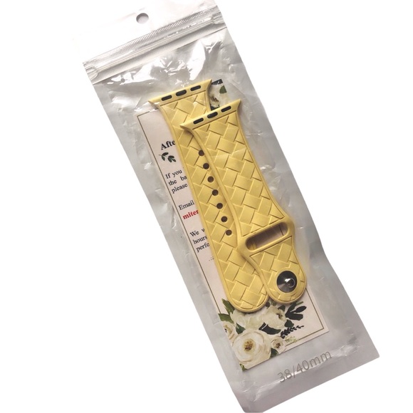 5/$20 NEW YELLOW Basket Weave Silicone Band Apple Watch Band 38/40/41mm S/M - Picture 8 of 9